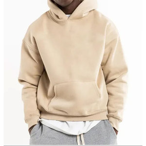 Sweat à capuche oversize pour homme avec cordon de serrage, capuche croisée, épaules tombantes, poche frontale et poignets côtelés - Product Image 1
