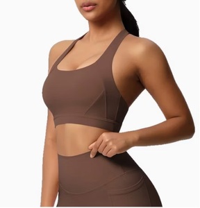 Women's Lightweight Yoga Sports <b>Bra</b> with Front Custom Logo High Quality Quick Dry Seamless Breathable Four-Way <b>Stretch</b> - Product Image 1