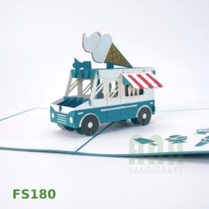 ANN HANDICRAFT FS180 Ice Cream <b>Car</b> Friendship 3D Pop Greeting Cards Custom Die Cutting Printing Thank You Gift Card Art - Product Image 6