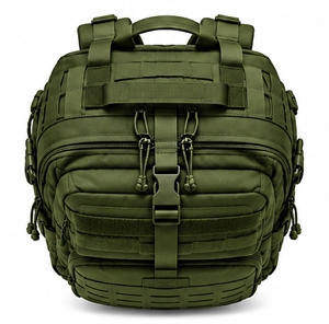 Mochila Táctica Verde Oliva, Mochila Molle con Parche de la Bandera de EE. UU., Bolsa de Asalto de Nailon para 3 Días - Product Image 3