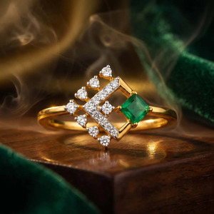 Designer Color <b>Stone</b> Halo Diamond Ring With Fancy Gemstone Center - Product Image 4