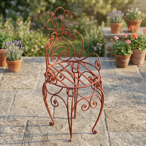 Chaise de jardin en fer forgé KHP Victorian, durable, pour extérieur, non pliable, avec finition résistante aux intempéries, personnalisable, Vietnam - Product Image 2