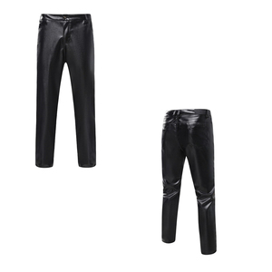 Hot Selling Men's <b>Canvas</b> Leather Pants Latest Design Autumn Winter Fashion Stylish Genuine Leather Mid Waist Straight Casual - Product Image 2