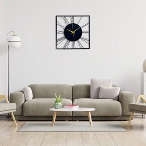Reloj de Pared Metálico Industrial Moderno, Elegante Estilo Romano, Movimiento de Cuarzo Silencioso, Arte Lineal de Hierro, Decoración para Hogar, Oficina o Estudio - Product Image 6