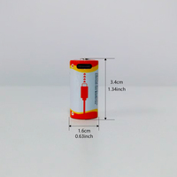 Baterai Li-ion CR123A 3.0V 800mAh Isi Ulang USBC Tegangan Konstan 1000 Siklus untuk Kamera Senter Perangkat Keamanan