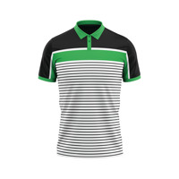 Conjuntos de Camisetas Polo a Rayas Negras y Azules, Ropa Deportiva Personalizada, Transpirable, de Secado Rápido, Elástica en Cuatro Direcciones, Unisex, OEM/ODM