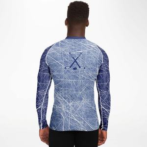 Rashguard à manches longues pour homme : Chemise de surf bleu corail UPF 50+ - Product Image 4