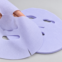 Masque facial sec en microfibre soyeuse bleue, personnalisable, pour hydrater et nourrir la peau, emballage imprimé