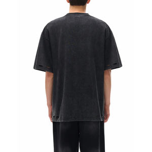 Camiseta Lavada de 230 g/m² con Logotipo Personalizado, 100 % Algodón, Manga Corta, Estilo Retro Americano, Talla Grande - Product Image 4