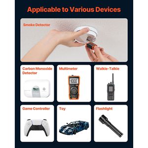 Confezione da 12 Batterie Alcaline Quadrate 9V per Rilevatori di Fumo, Durata 10 Anni, Lunga Durata, Uso Multiuso, 9 Batterie - Product Image 3