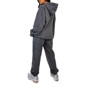 Conjunto Deportivo de Invierno para Mujer, Talla Grande, Color Sólido, 100% Algodón, Sudadera con Capucha y Pantalones Jogger de Dos Piezas - Product Image 2