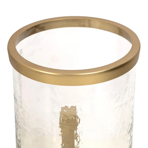 Round Hammered Glass Hurricane Candle Holder with Stand Home and Wedding Decorative Tabletop T <b>Light</b> Candle Holder and Lantern - Product Image 4