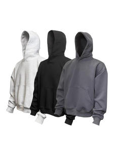 Sudadera con Capucha para Hombre, 100% Algodón, Impresión Digital, Color Sólido, Corte Regular Informal, Diseño con Bolsillos, Ropa de Invierno - Product Image 2