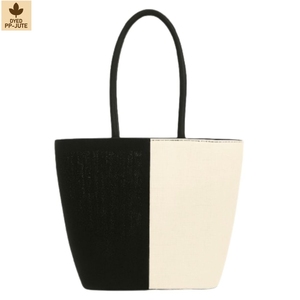 Sac de plage en jute naturel laminé, sac de voyage, 46x35x15 cm, logo personnalisé, vente en gros, OEM, marque privée, commande en gros, modèle SS350 - Product Image 2