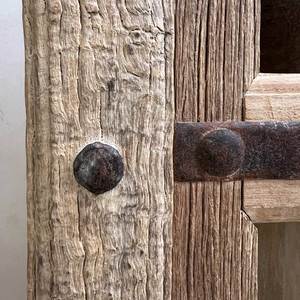 Reclaimed Door Shelving Unit Falmouth Rustic Solid Elm Bookcase <b>Tall</b> Open Display <b>Cabinet</b> Vintage Farmhouse <b>Living</b> <b>Room</b> - Product Image 4