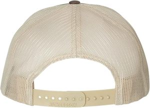 6-Panel Mesh Snapback Cap Brown Beige Contrast Color Adjustable Unisex Casual <b>Hat</b> Spring Summer Adult - Product Image 6