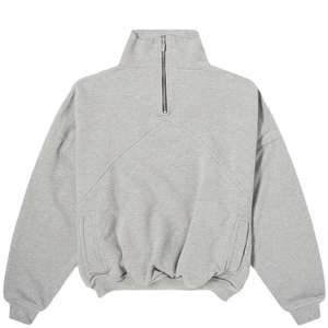 Sweat-shirt unisexe personnalisé à col montant pour homme, 100 % coton molletonné, pull mi-zippé, service OEM, imperméable - Product Image 1