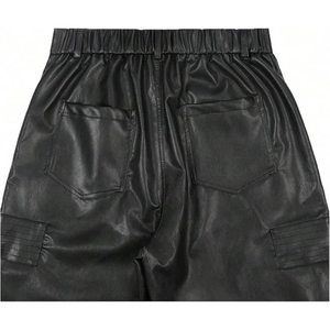 <b>Men's</b> <b>Leather</b> <b>Pants</b> Trousers Slim Fit Motorcycle Fashion Casual <b>Pants</b> Custom OEM Wholesale Manufacturer Private Label - Product Image 3