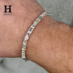 Pulsera de Lujo de Oro Blanco de 14K con Diamantes Alternados, Pulsera de Eslabones con Diamantes Cultivados en Laboratorio de Múltiples Formas (Baguette, Redondos, Marquesa) - Product Image 6