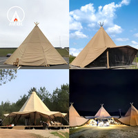 Tente de camping en plein air de luxe pour les vacances de pique-nique Inde Grand chapeau de paille pour le camping en plein air Tente safari Tente tipi d'événement