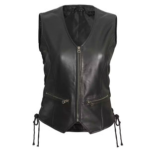 Gilet en cuir pour homme, design personnalisé, couleur unie, streetwear, sans manches, prix raisonnable - Product Image 1