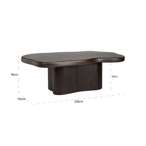 Mesa de Comedor Moderna Ecológica Hecha a Mano Multifuncional de Madera Maciza Irregular de 228 cm, Mueble Estable para el Hogar, 6 Plazas - Product Image 1