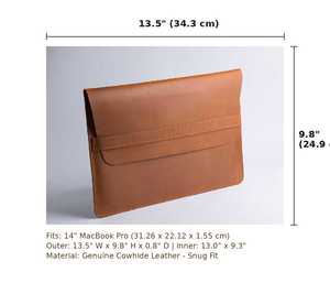 GLOBAL LEATHER Housse pour ordinateur portable en cuir véritable classique grande capacité imperméable design convertible fermeture éclair étui de protection - Product Image 2