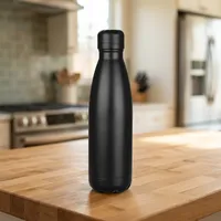 Bouteille d'eau noire en acier inoxydable réutilisable, anti-fuite, pour le bureau, l'école, la salle de sport, les voyages, la maison et l'hydratation quotidienne