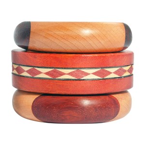 Colección de Brazaletes de Madera Hechos a Mano Woodland Muse Collective, Joyería de Madera de Teca, Mango, Sisso y Bloodwood para Mujeres y Regalos - Product Image 5