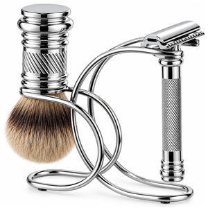Support professionnel en acier inoxydable incurvé de style S pour rasoir et brosse à raser, OEM ODM, support de luxe léger et résistant à la rouille - Product Image 6