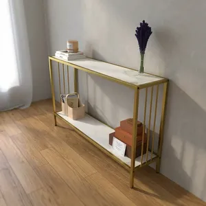 Elegant Gold Metal <b>Console</b> <b>Table</b> <b>with</b> <b>Storage</b> for Living Room Entryway Hallway Side <b>Table</b> Home Decor - Product Image 5