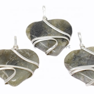 Pierre semi-précieuse Artisanat Lapis Lazuli Crayon plat Pendentifs tibétains - Product Image 3