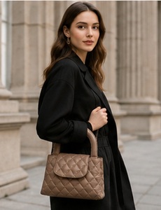 Sac de bowling matelassé en cuir de qualité supérieure Gravs pour femme, élégant sac à main d'hiver bohème avec poignée supérieure, sac de luxe tendance orné de diamants OEM ODM - Product Image 3