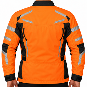 เสื้อแจ็คเก็ตสำหรับขี่มอเตอร์ไซค์แบบสะท้อนแสง Hi Vis สำหรับนักขี่  ผู้ผลิต OEM ขายส่ง รับผลิตตามแบบ พร้อมสกรีนโลโก้ สำหรับผู้ขับขี่บนท้องถนน - Product Image 2