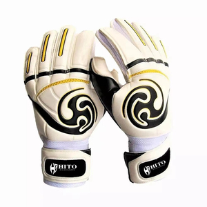 Hot Selling Custom Design Black and White Soccer Goalkeeper <b>Gloves</b> with 4mm German Latex Negative Cut - Product Image 1