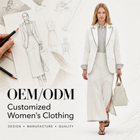Nouvelle Veste Blazer Femme Chic et Élégante Blanche à Coutures Contrastantes, Col Cranté, Tissée, pour Bureau, Vente en Gros Personnalisée