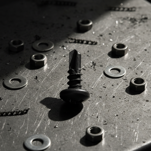 Tornillo Autoperforante PDC 11 de Acero al Carbono Recubierto de Negro con Cabeza Plana, Ranura Phillips, Rosca Estándar en Pulgadas, Grado DIN/ISO 4.8/6.8 - Product Image 1