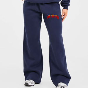 Pantalones de chándal holgados de invierno para mujer, de forro polar, estilo urbano, de poliéster/algodón, transpirables, con cordón, de corte regular. - Product Image 3
