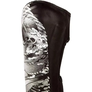Protège-tibias en PU pour adultes, bleu turquoise et noir, fermeture auto-agrippante, équipement de protection léger pour le sport, toutes saisons - Product Image 6