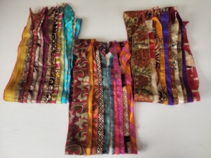 Ethnic Geometric Printed Multi color Silk Scarf Square Shape Multi-Functional Fashion for Women All Seasons - Product Image 3