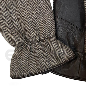 Gants en cuir pour hommes, doublés de satin, longueur poignet, compatibles écran tactile, pour l'extérieur, par temps froid, chauds, décontractés, hiver - Product Image 5