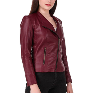 Compre Chaqueta de Cuero Genuino para Mujer, Elegante y de Alta Calidad, Diseño Ajustado, Chaqueta de Cuero Transpirable al por Mayor 2026 - Product Image 3