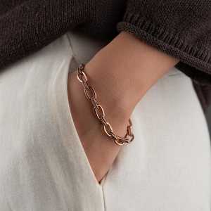 <b>Copper</b> Orbit Link Bracelet Handcrafted Geometric Chain Cuff Modern Artisan Jewelry Minimalist Statement Wrist Accessory Gift For - Product Image 4