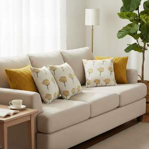 Set di 5 Federe per Cuscini SOGA con Stampa Dente di Leone, Stile Giallo a Rombi per Decorazioni Casa e Cuscini Decorativi - Product Image 2