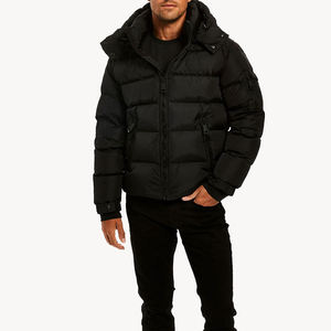 Veste matelassée d'hiver pour homme avec logo personnalisé, col montant, fermeture éclair intégrale, manches longues, veste chaude matelassée pour l'extérieur - Product Image 3