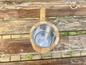Chope à bière en bois, bouteille d'eau en bois, produit en bois fait main, chope à boire viking en bois poli - Product Image 5