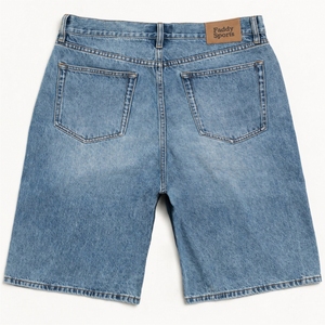 Shorts en jean bleu clair pour homme, coupe ample, style vintage, décontracté, streetwear, jambe droite, en coton, haute qualité - Product Image 3