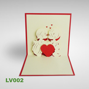 Kiss 3D Pop-Up Tarjeta de felicitación Logotipo personalizado Papel de impresión offset Regalo para cumpleaños Día de San Valentín Todas las ocasiones-Love Souvenir - Product Image 3