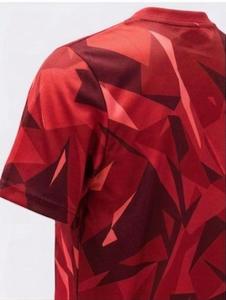 Maillot de football pour homme Subhay International, rouge, à col en V géométrique, respirant, en polyester, coupe classique, pour toutes les saisons - Product Image 4