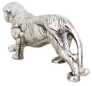 Silver Handmade Tiger Figurine Animal Sculpture Tabletop Decor Traditional Design Living Room Ornament 1PC Metal Craft - Product Image 5